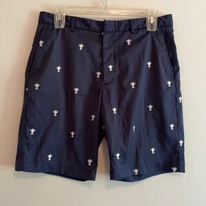 Walter Hagen navy blue embroidered trophy shorts